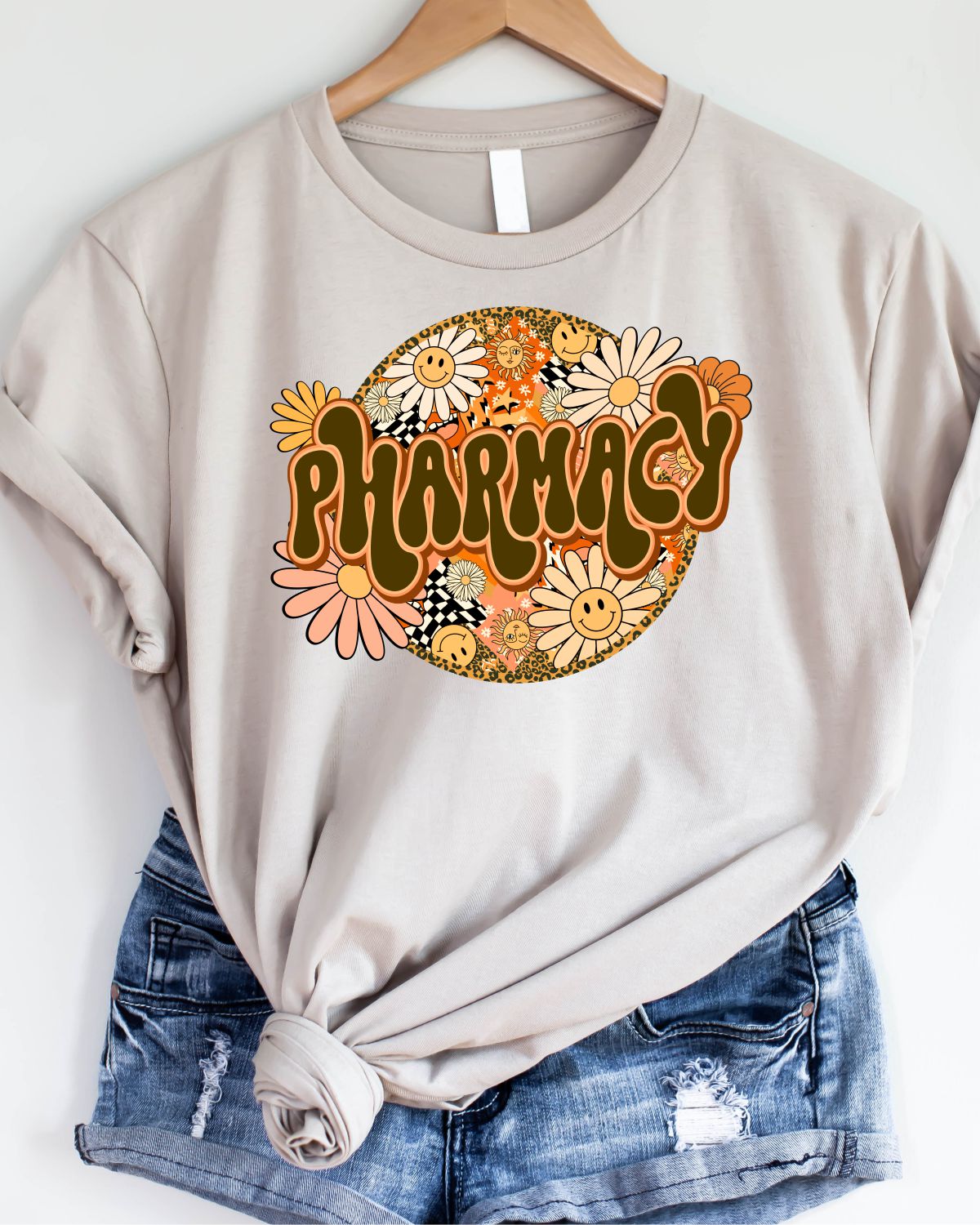 Pharmacy Retro Flowers DTF Transfer – Rustic Grace Heat Transfer Company