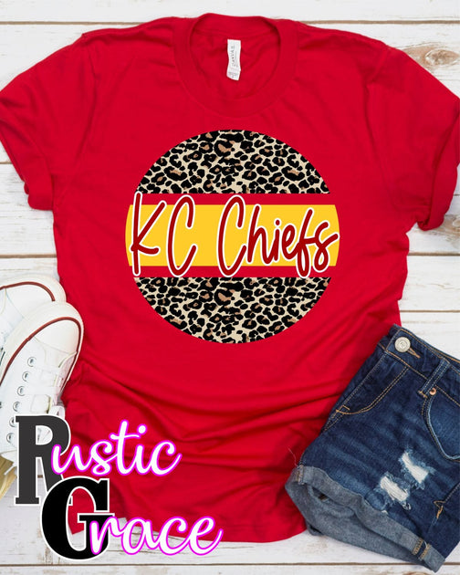 KC Chiefs Leopard Grunge Circle DTF Transfer – Rustic Grace Heat Transfer  Company