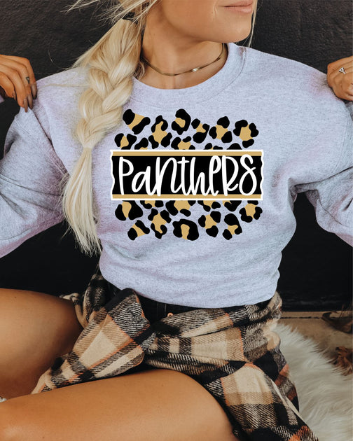 Black & Gold Panthers Shirt Leopard Panthers Shirt Panthers 