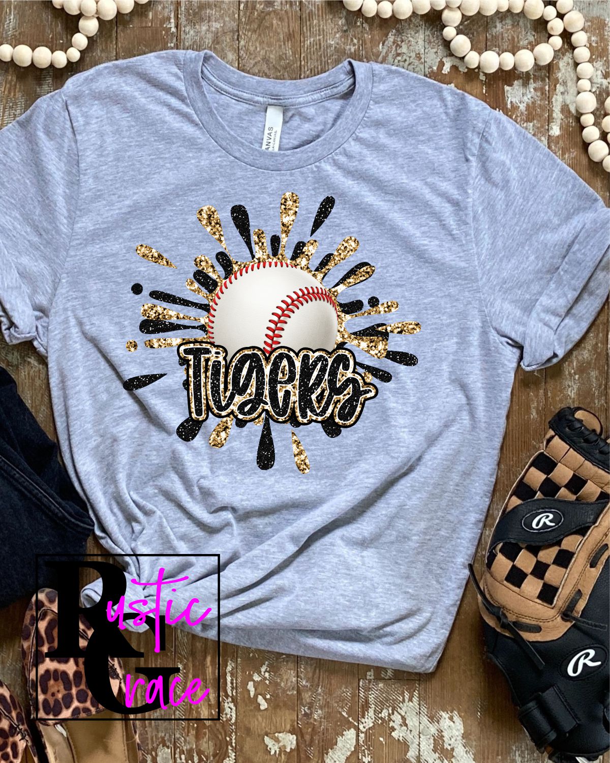 Splatter Baseball softball Vinyl Tee