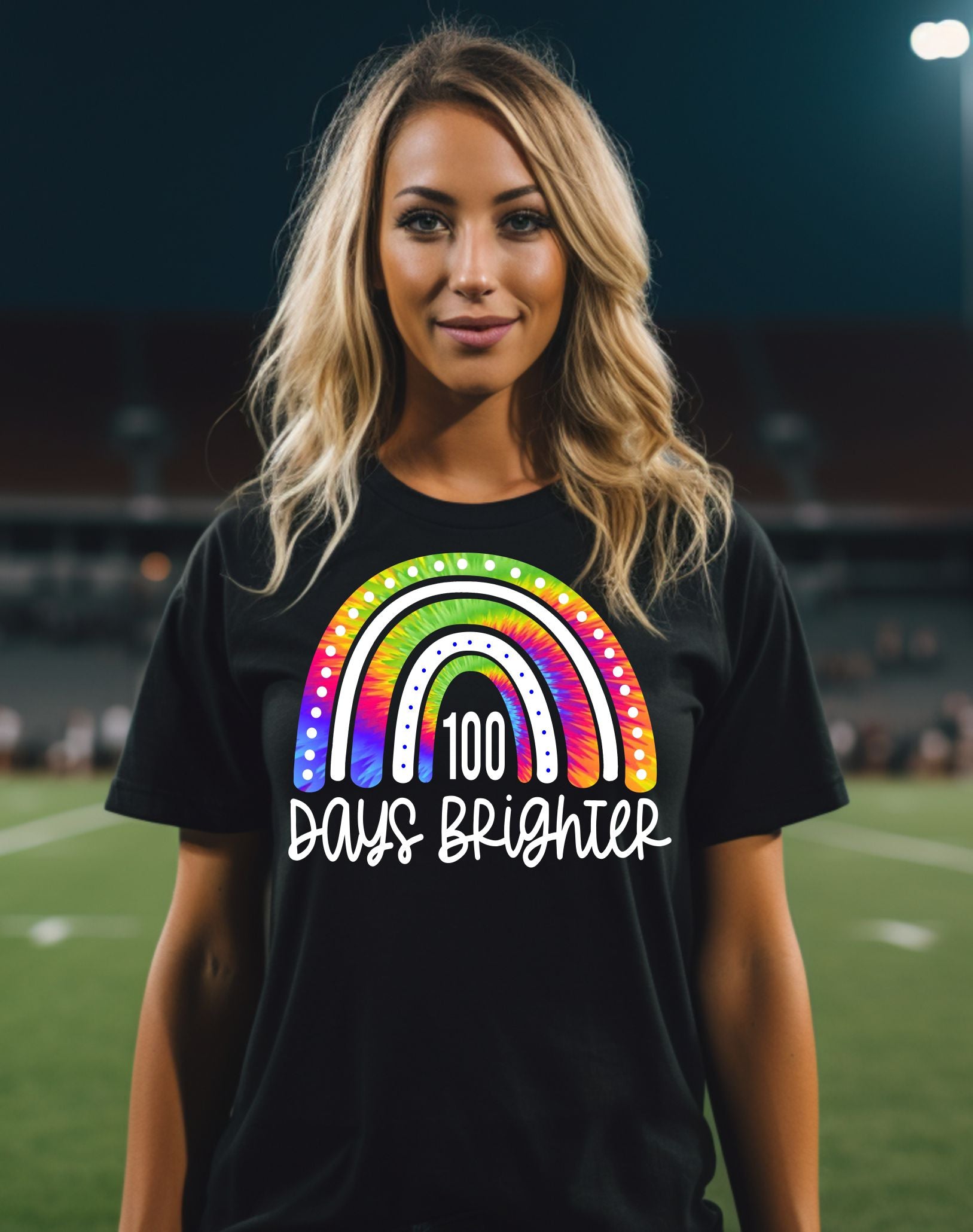 100 Days Brighter Rainbow DTF Transfer