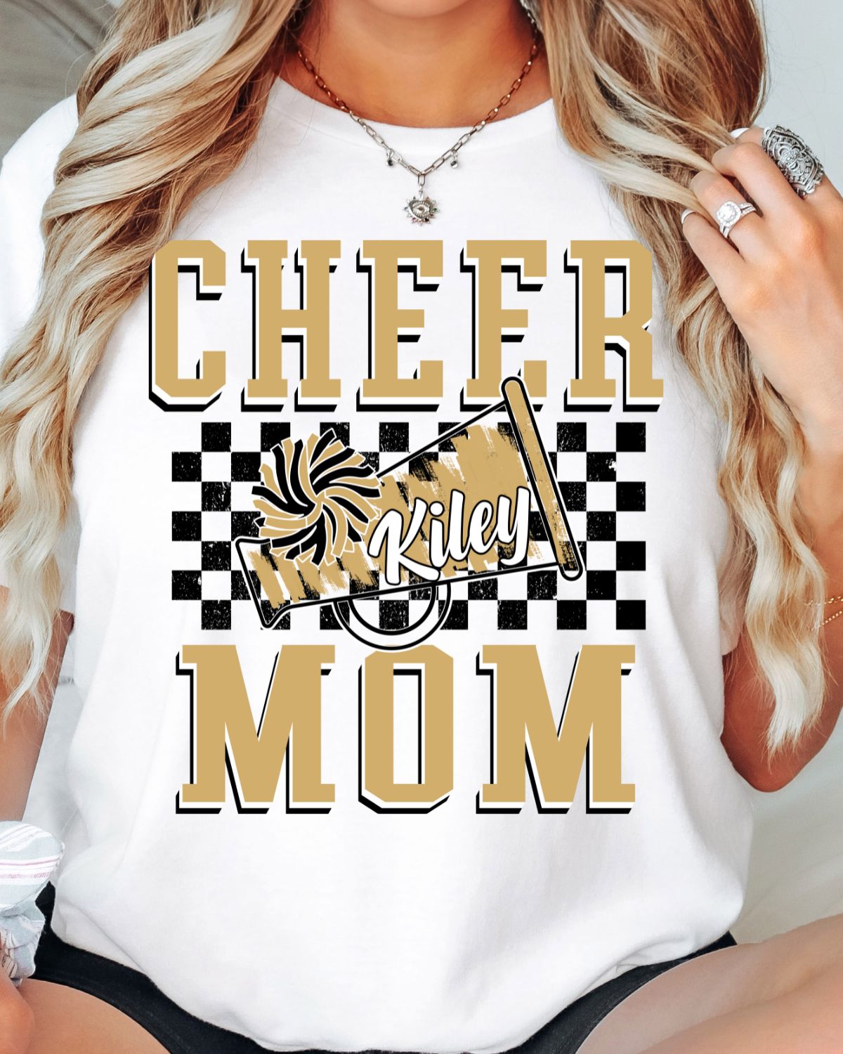 Cheer Mom Checkered Custom DTF Transfer