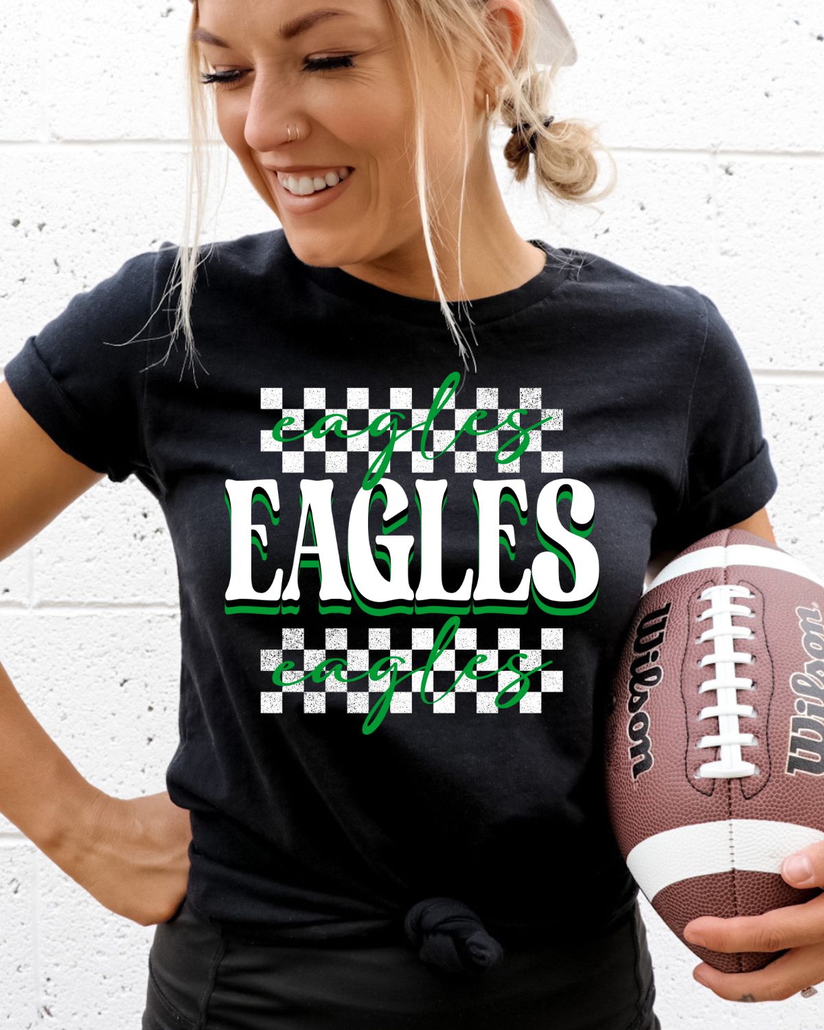 Eagles Checkered DTF Transfer,  rusticgracecompany.com