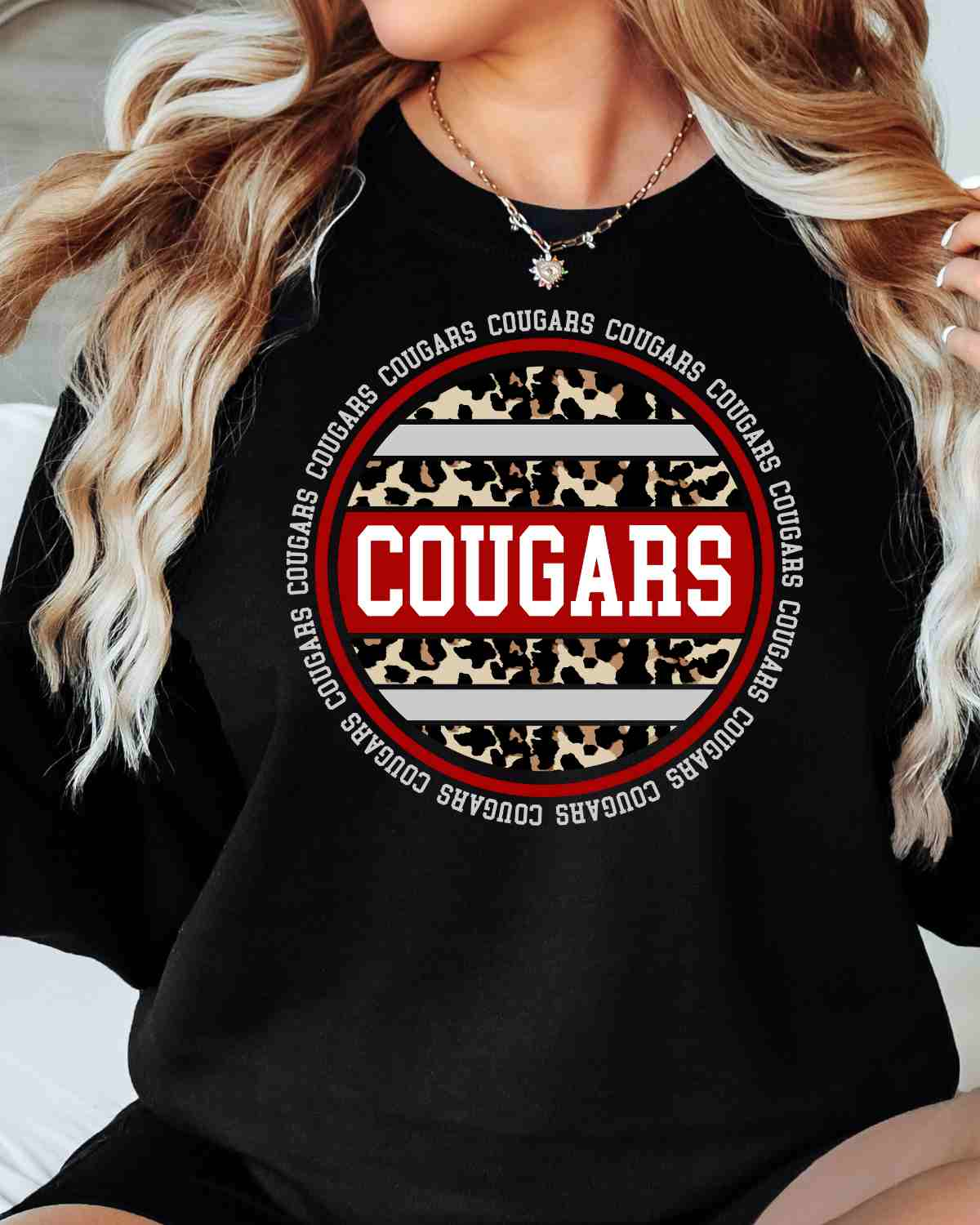 Cougars Leopard Circle DTF Transfer