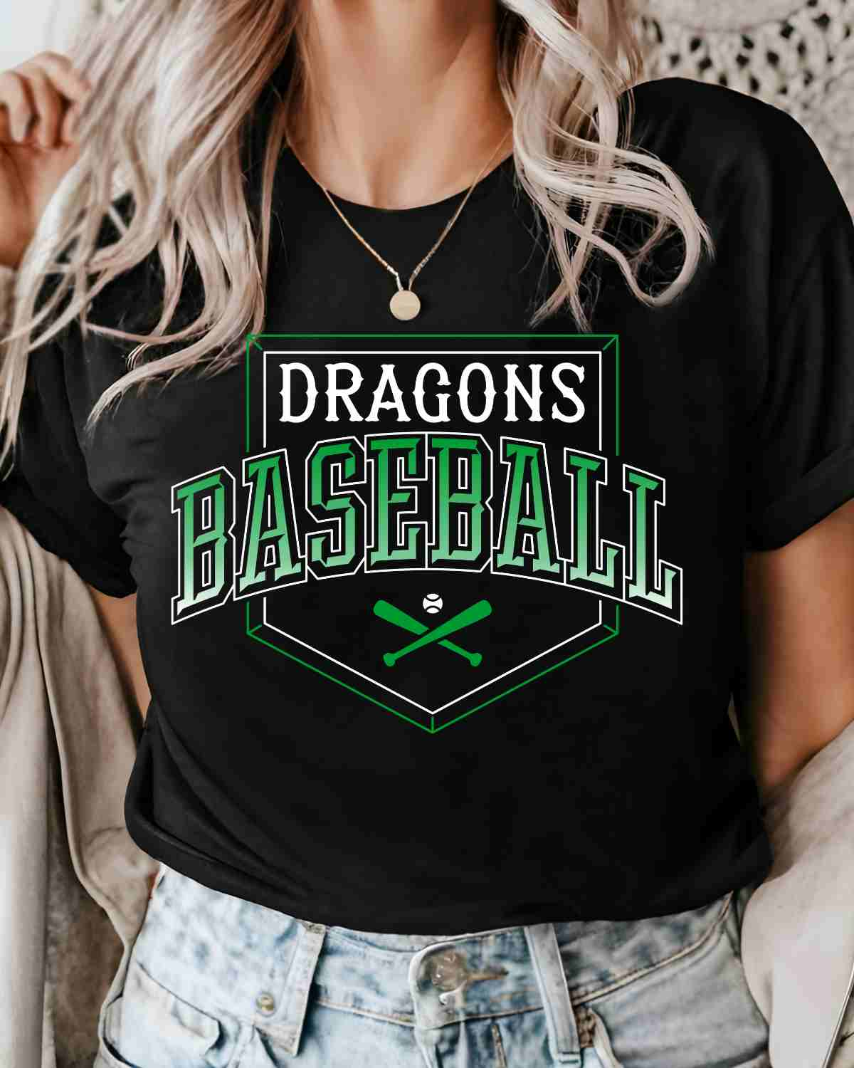 Dragons Baseball Home Plate DTF Transfer