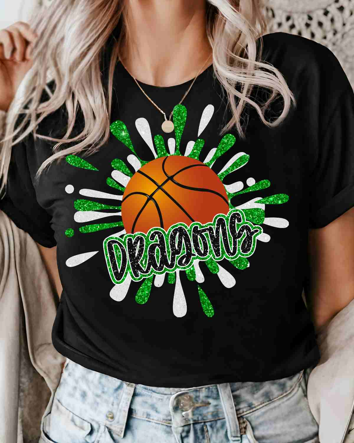 Dragons Basketball Splatter DTF Transfer