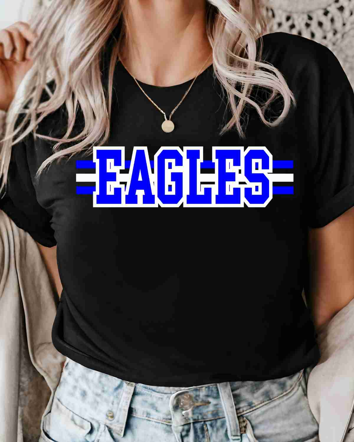 Eagles Word with Lines Transfer