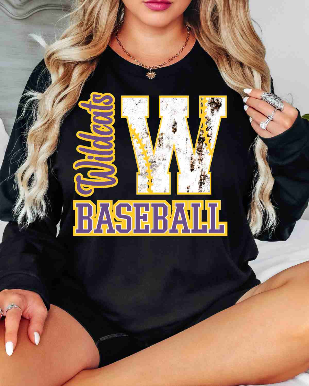 Wildcats Baseball Rusted Letter DTF Transfer