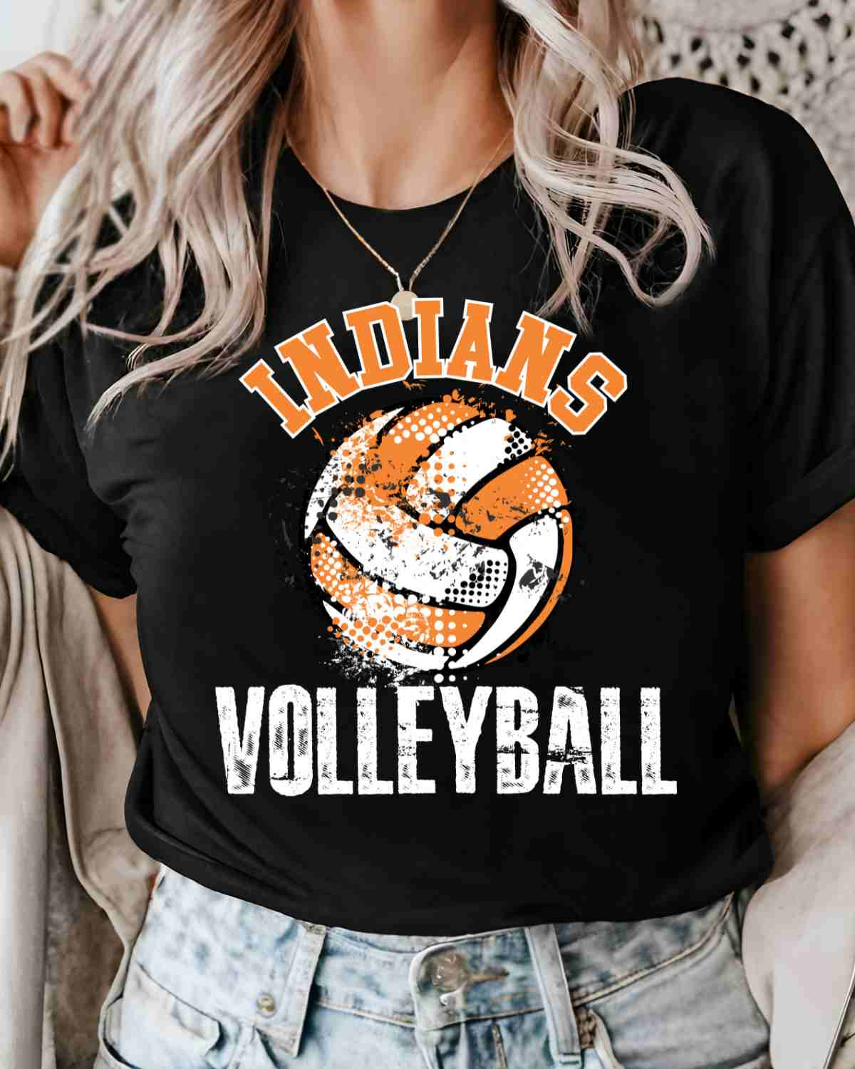 Indians Volleyball Grunge DTF Transfer