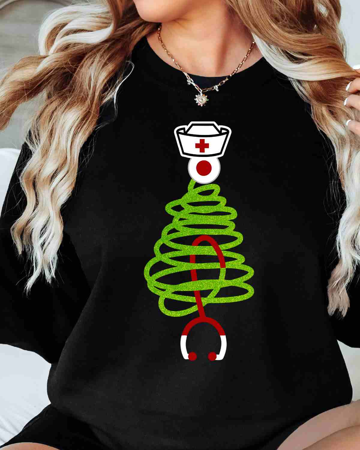 Christmas Tree Stethoscope DTF Transfer