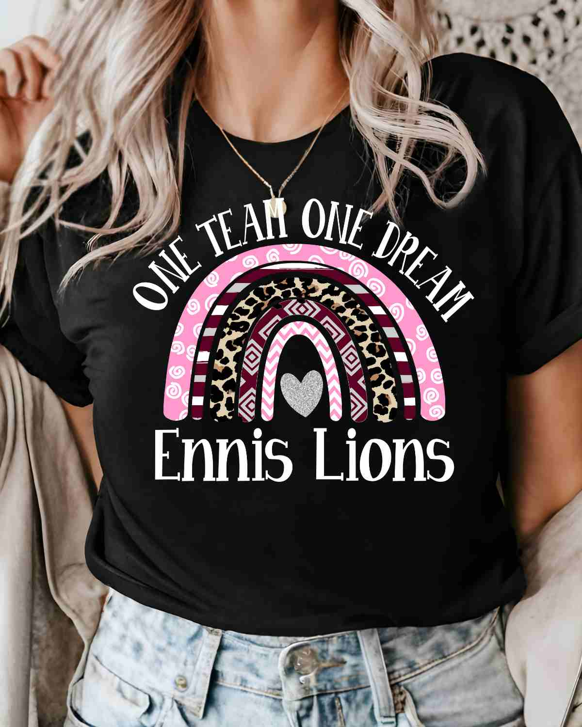 Ennis Lions One Team One Dream Rainbow DTF Transfer