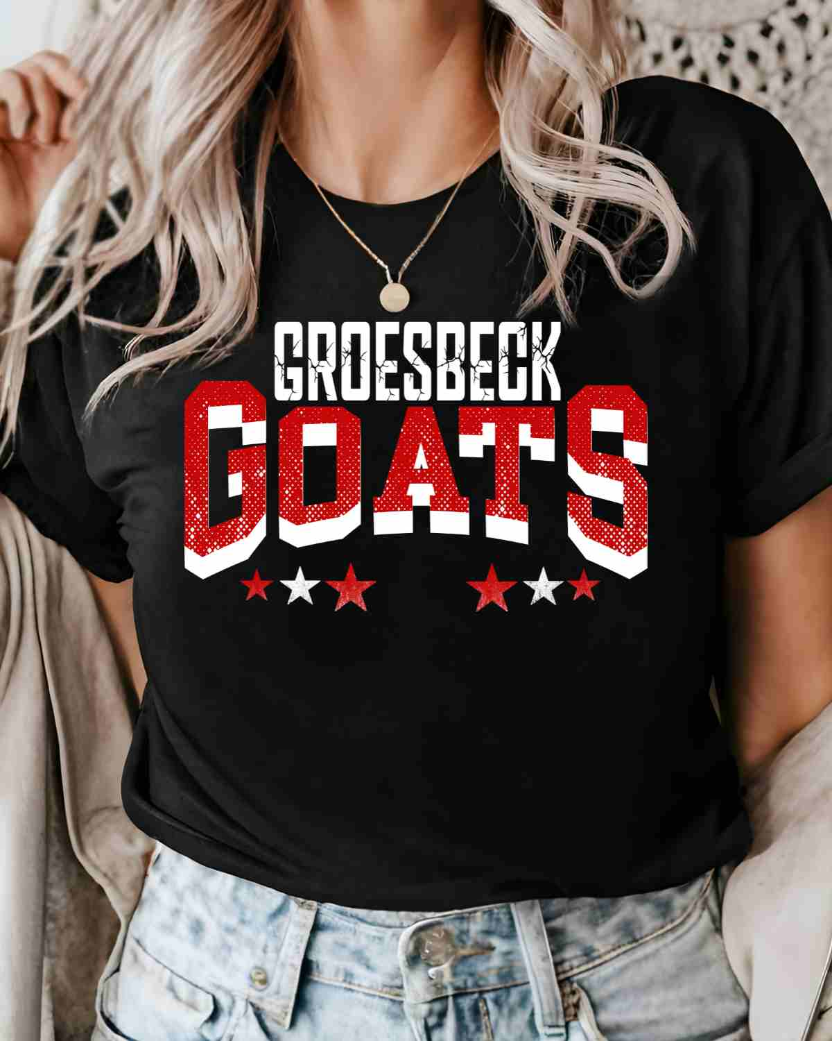 Groesbeck Goats Logo Stars DTF Transfer