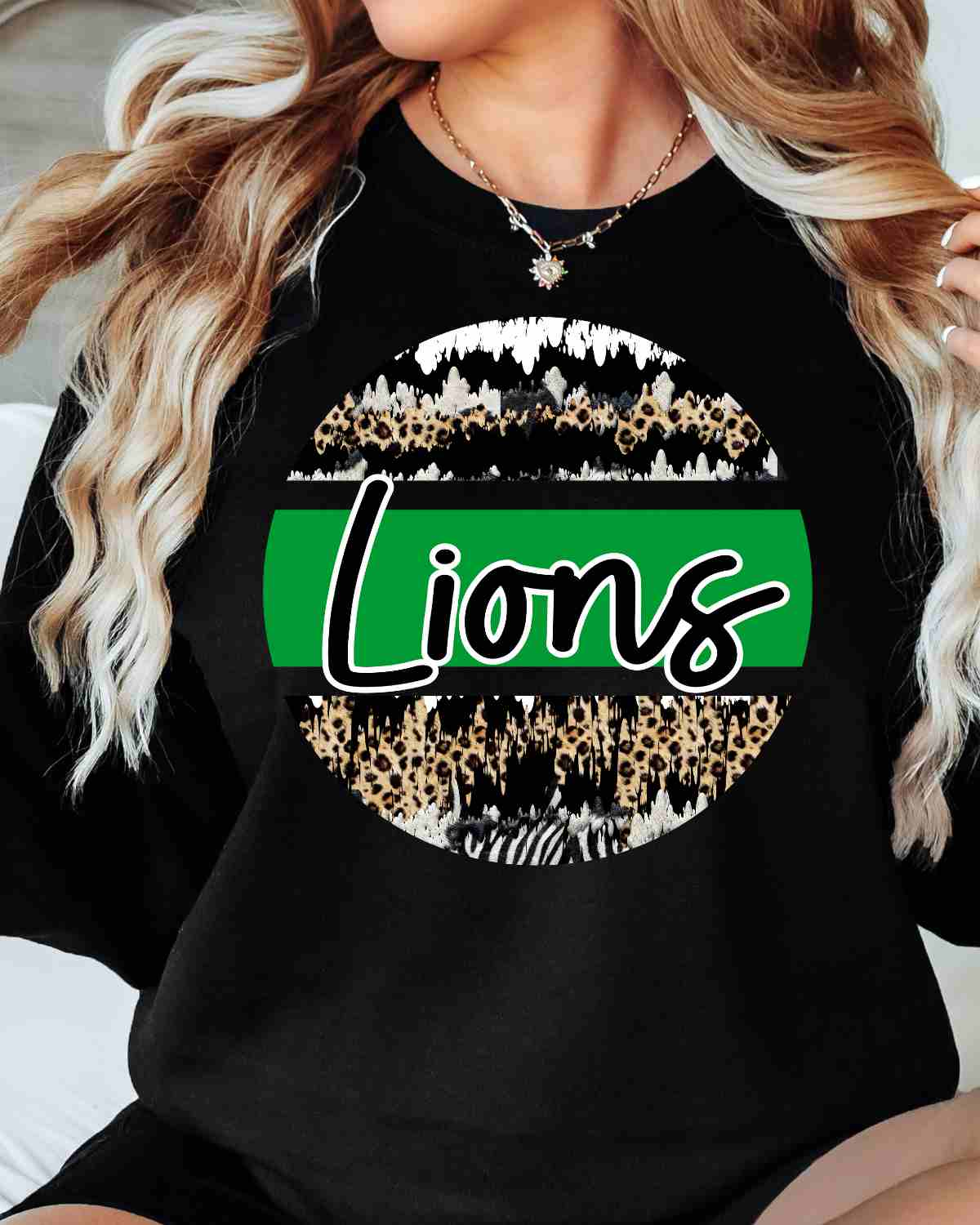 Lions Leopard Grunge Circle DTF Transfer