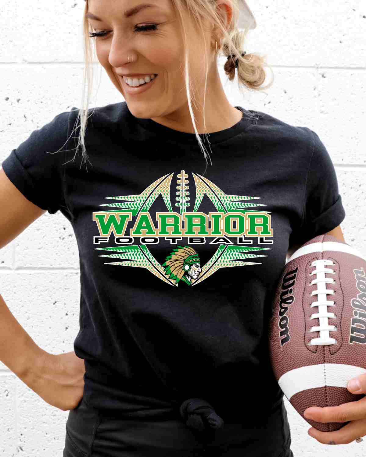 Warrior Football Halftone DTF Transfer