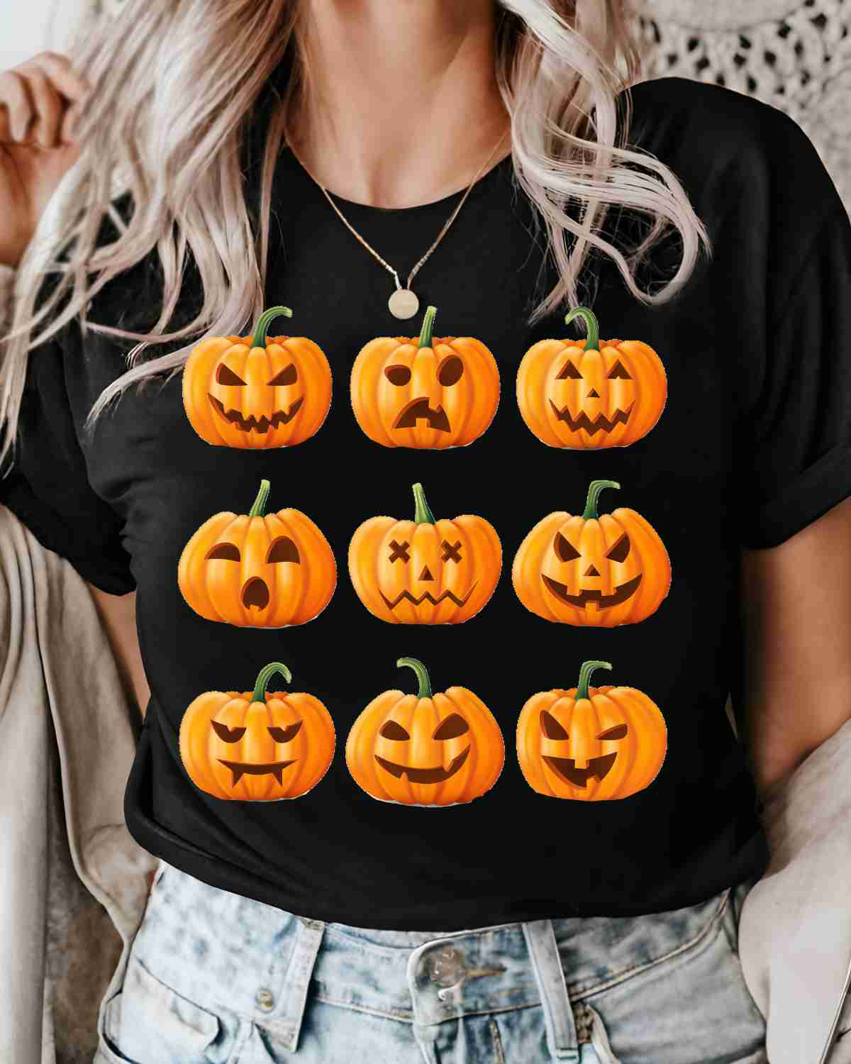 Pumpkin Faces DTF Transfer