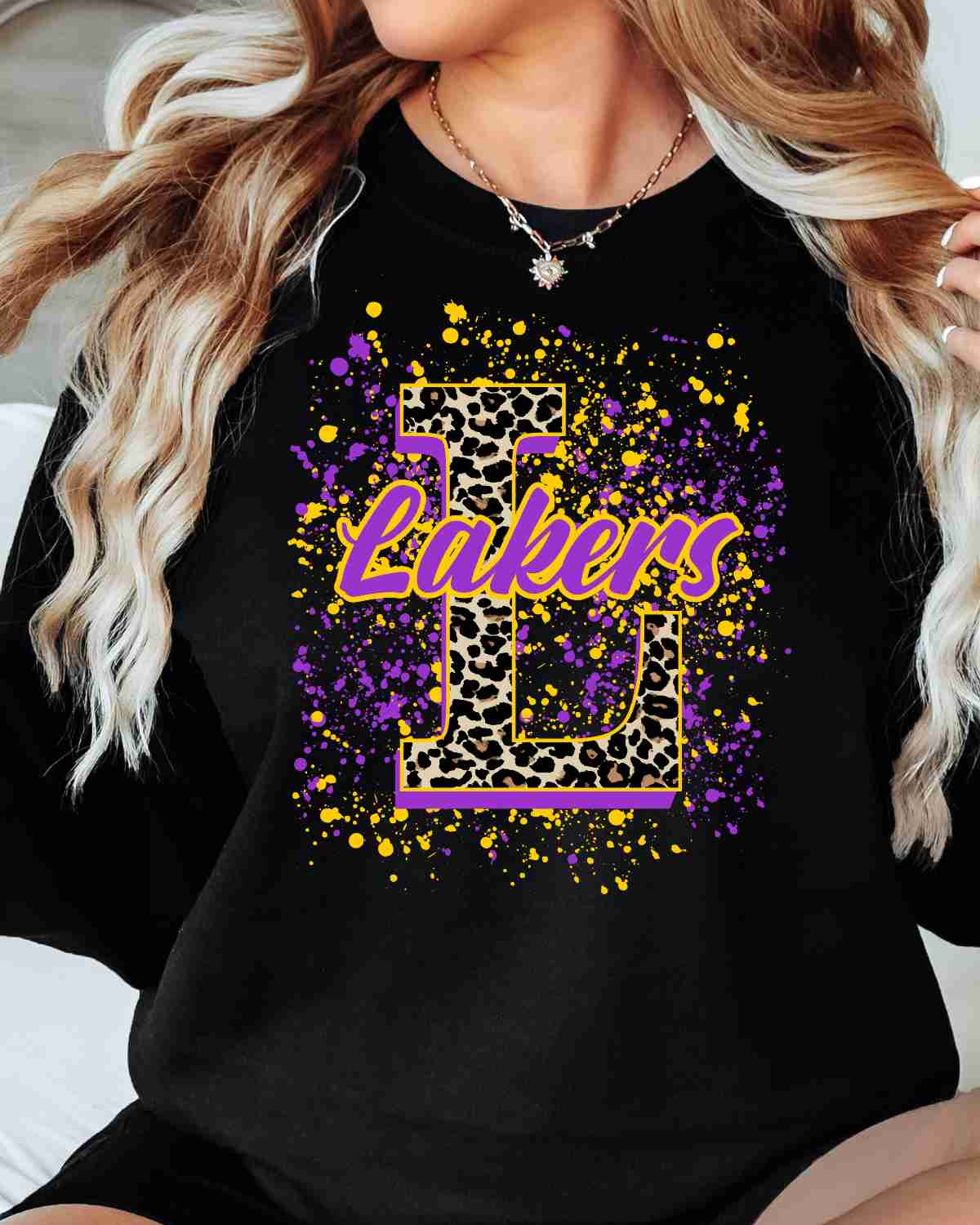 Lakers Letter Splatter DTF Transfer