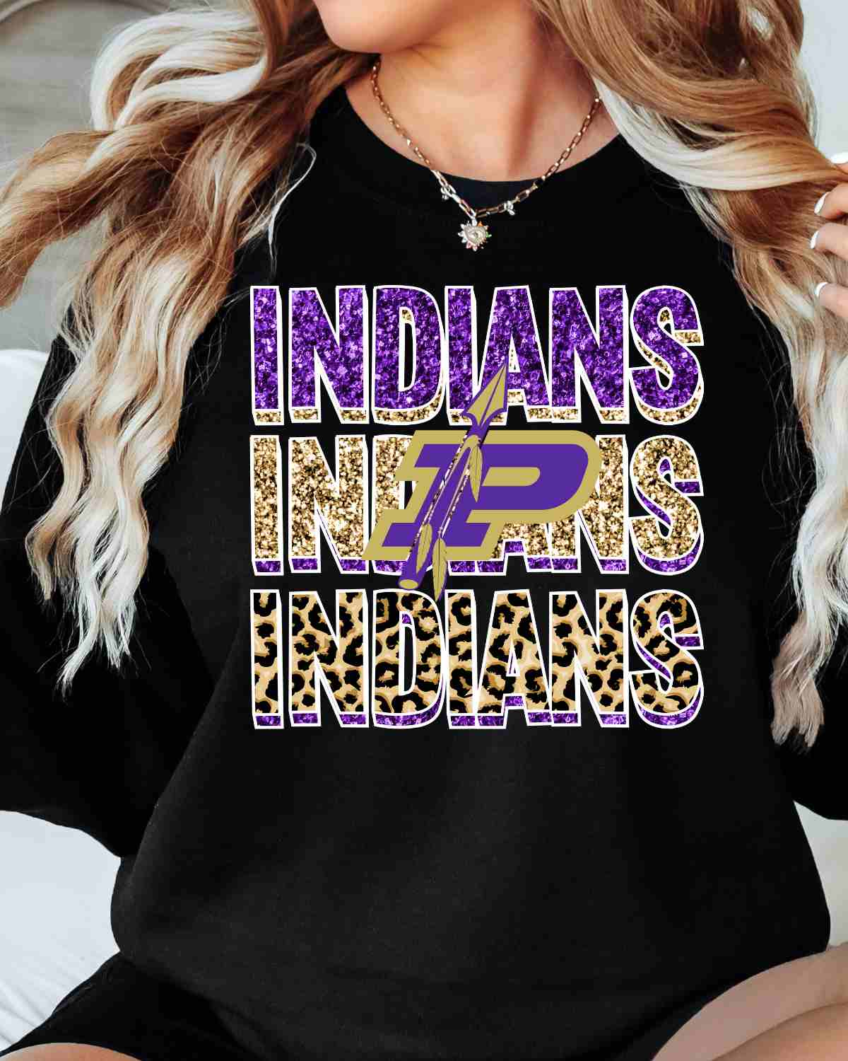 P Arrow Indians Repeating Mascot Logo DTF Transfer