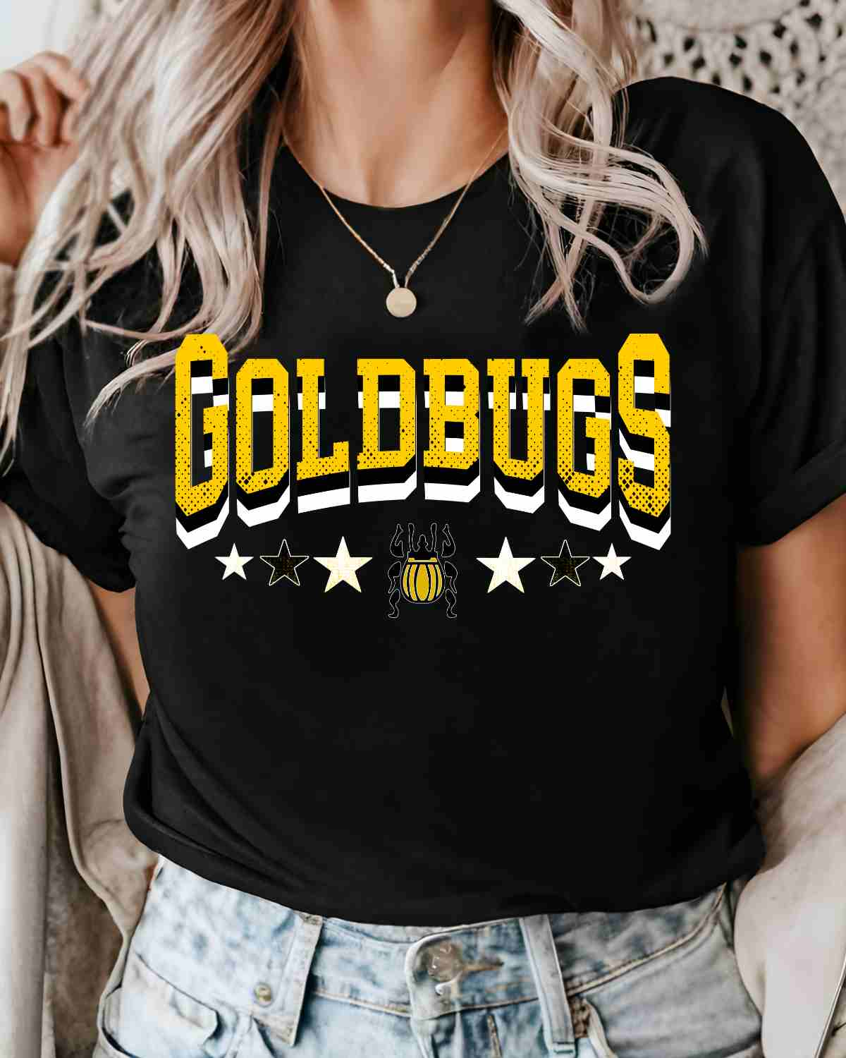 Goldbugs Stars Mascot Logo DTF Transfer