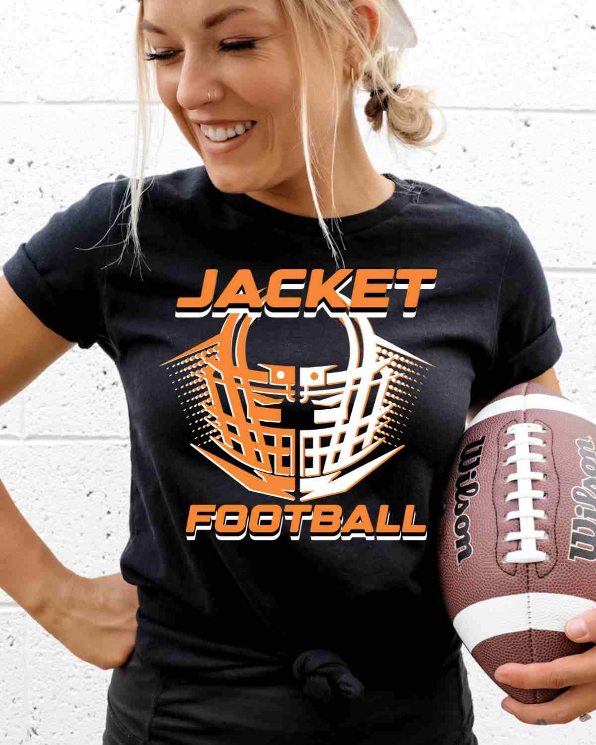 Jacket Football Helmet Halftone DTF Transfer