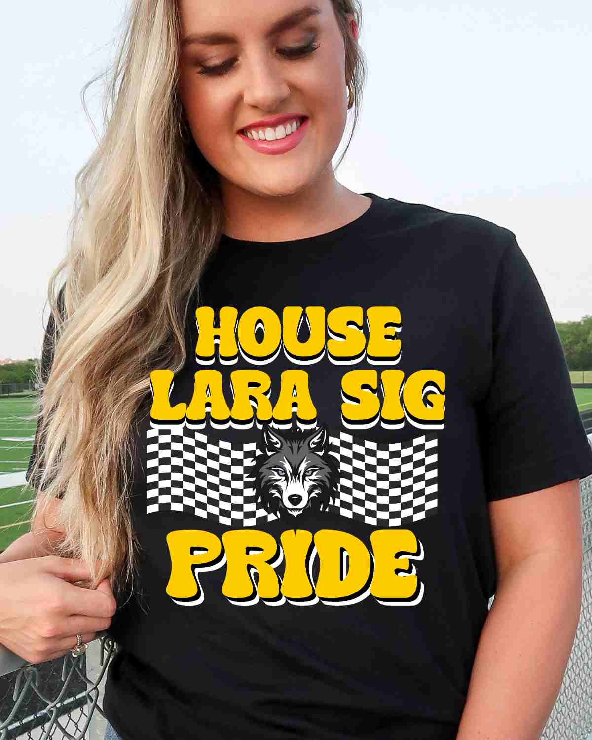 House Lara Sig Checkered Banner DTF Transfer