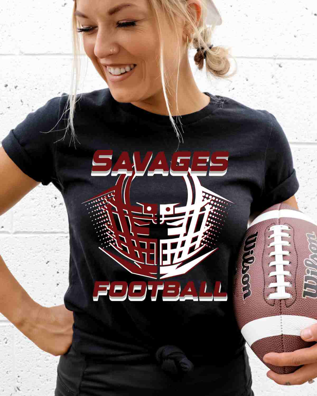 Savages Football Helmet Halftone DTF Transfer