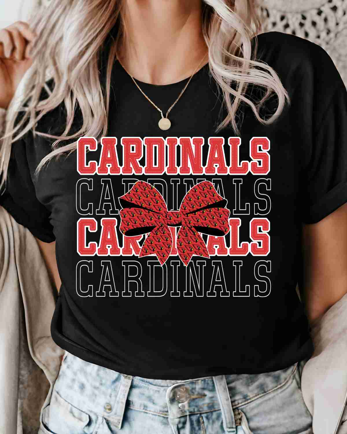 Cardinals Repeating Bow DTF Transfer