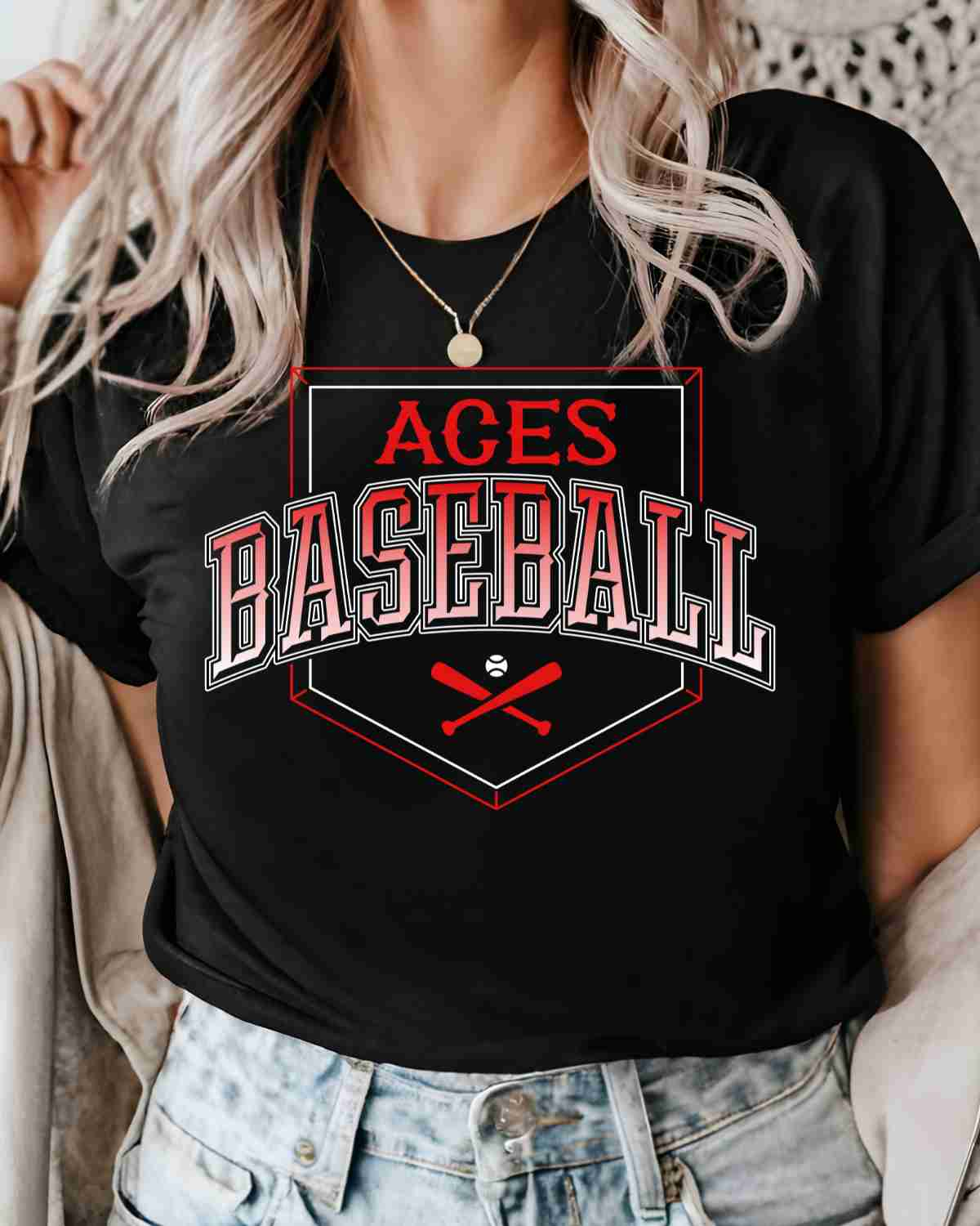 Aces Baseball Home Plate DTF Transfer