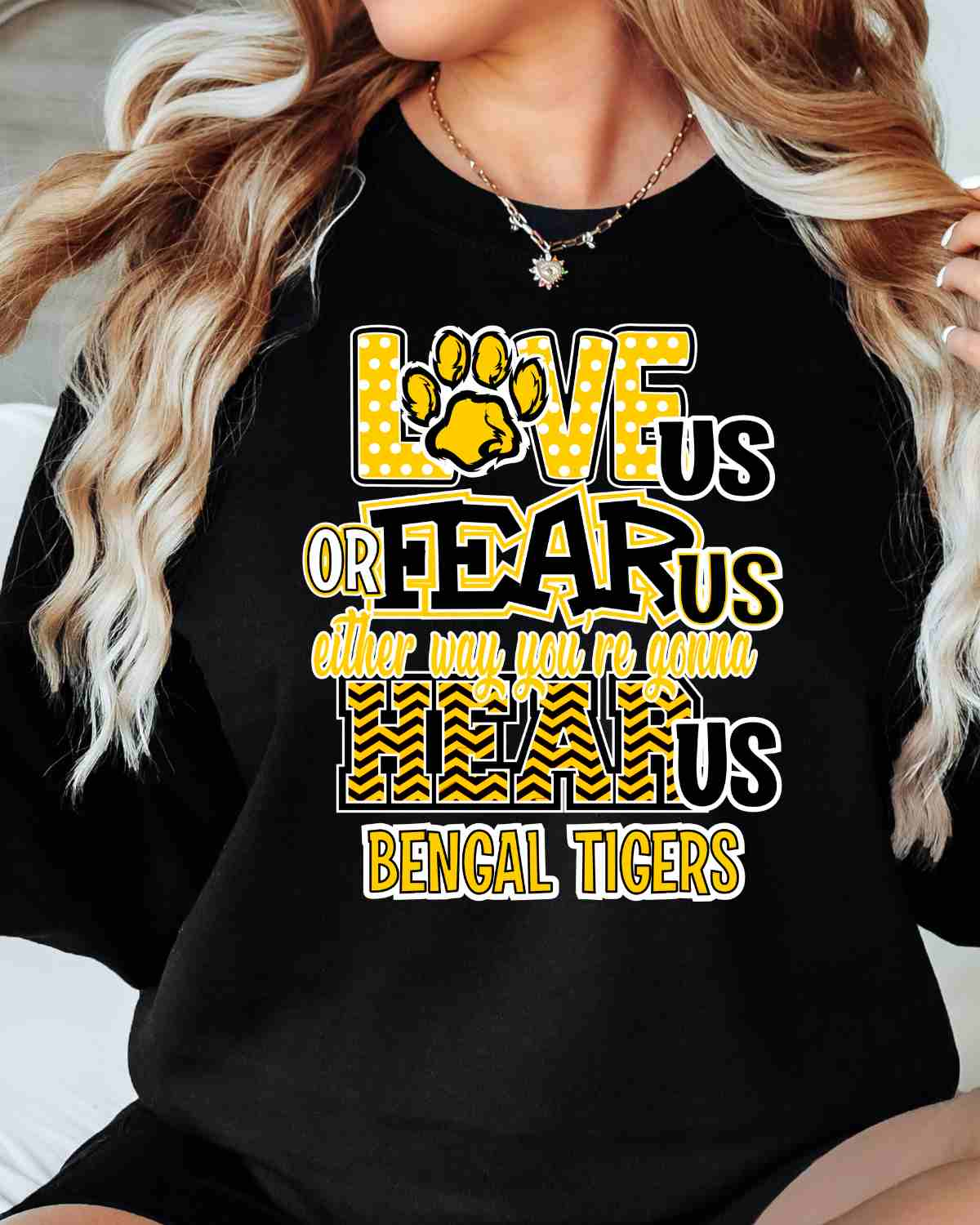 Love Us Fear Us Bengal Tigers DTF Transfer