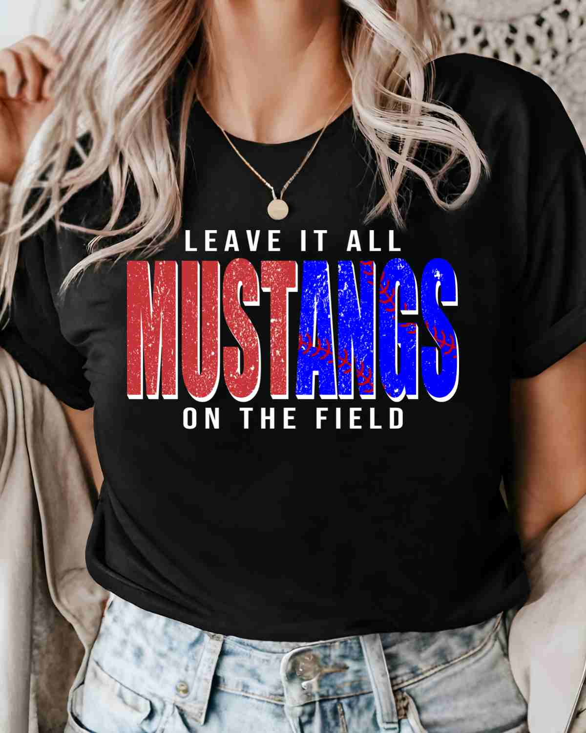 Mustangs Baseball Leave it on the Field DTF Transfer