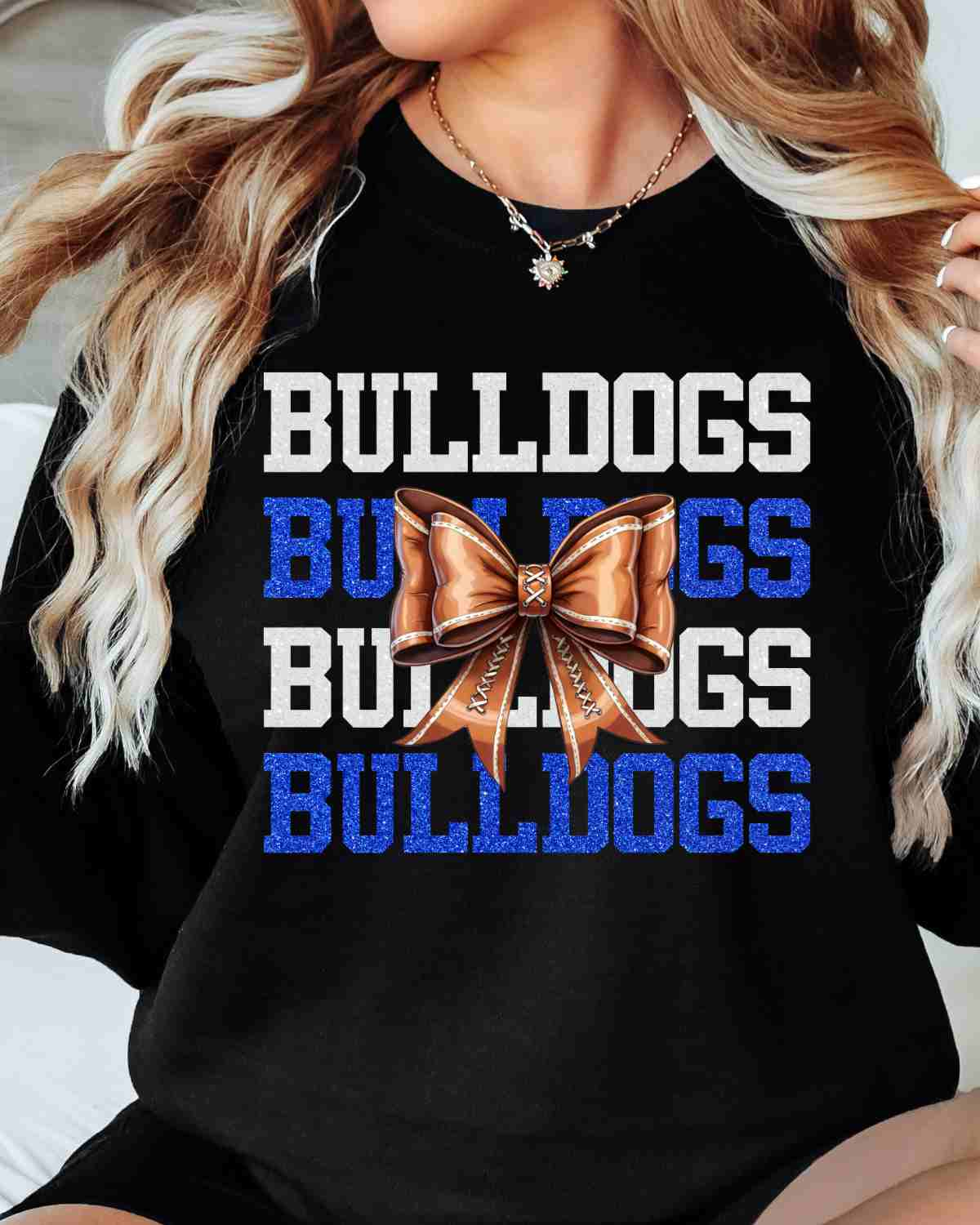 Bulldogs Football Coquette Bow DTF Transfer