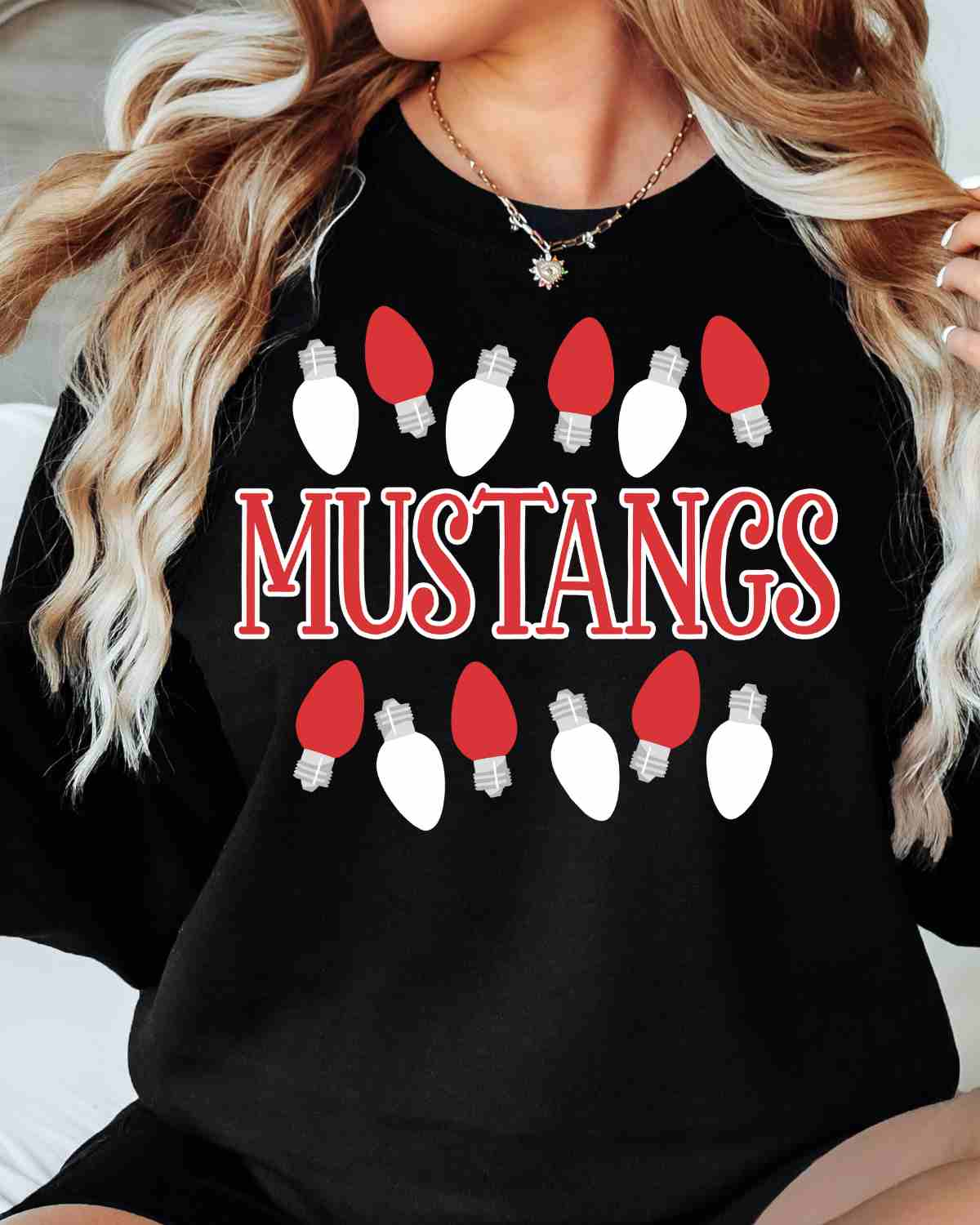 Mustangs Christmas Lights DTF Transfer