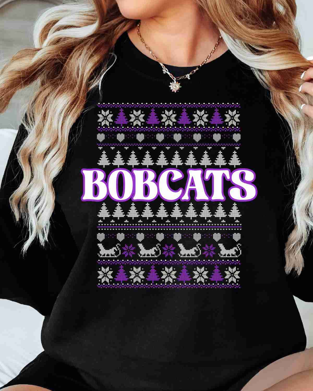 Bobcats Christmas Sweater DTF Transfer