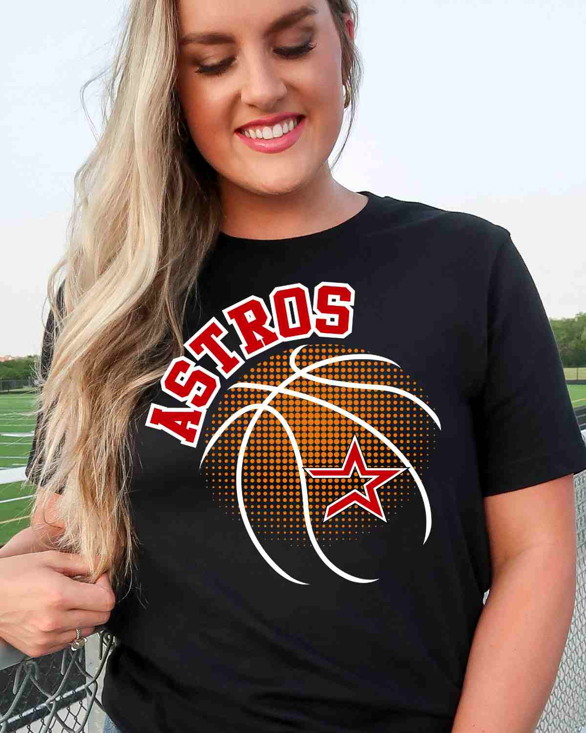 Sabina Astros Basketball Halftone Ball DTF Transfer