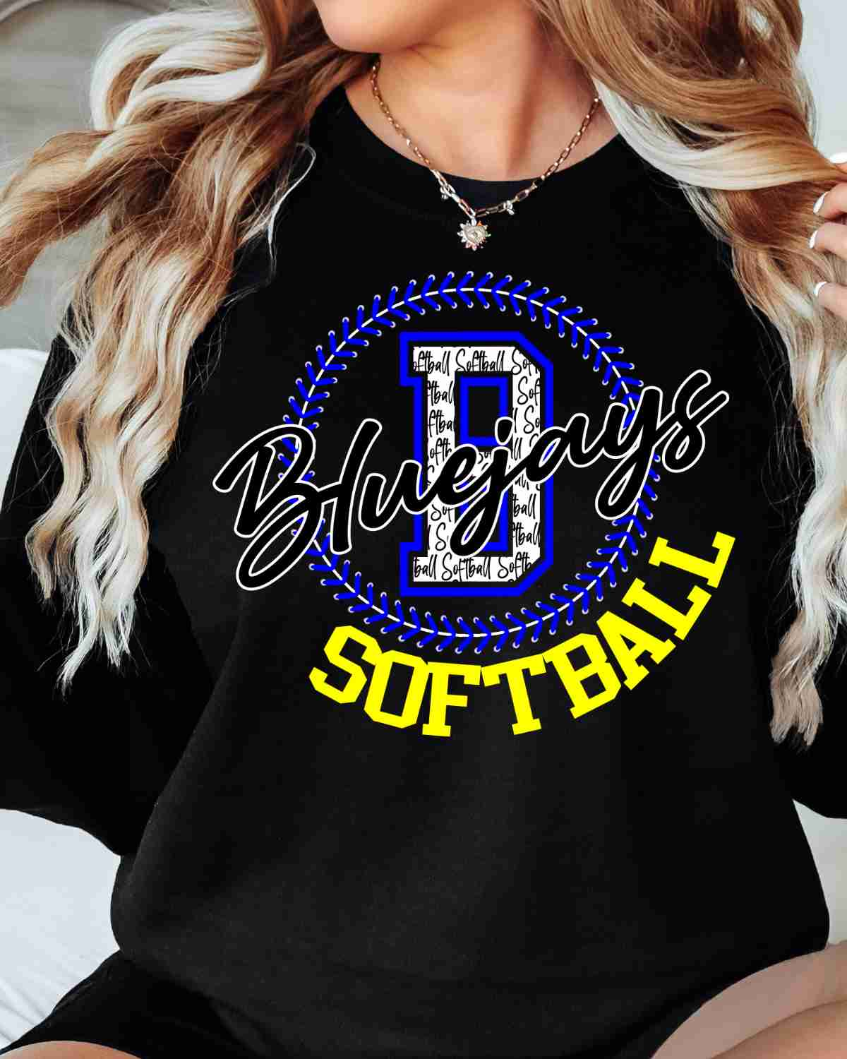 Bluejays Softball Lace Circle DTF Transfer