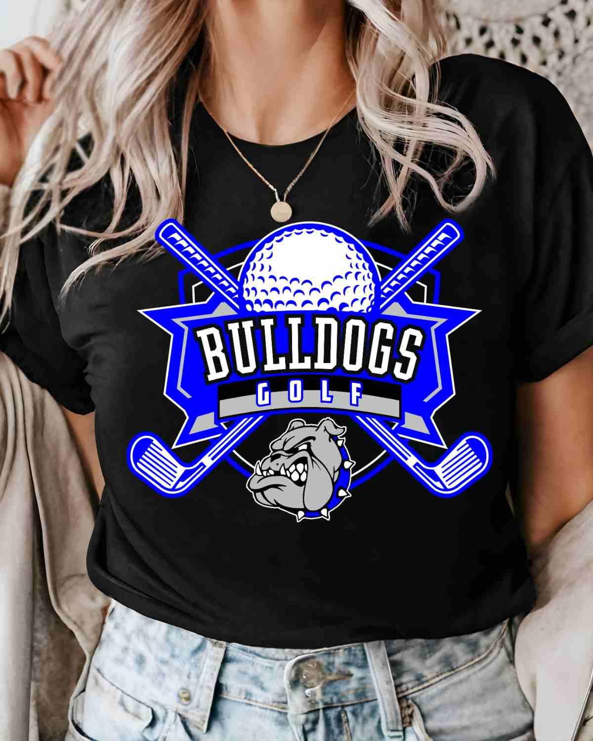 Bulldogs Golf Badge DTF Transfer