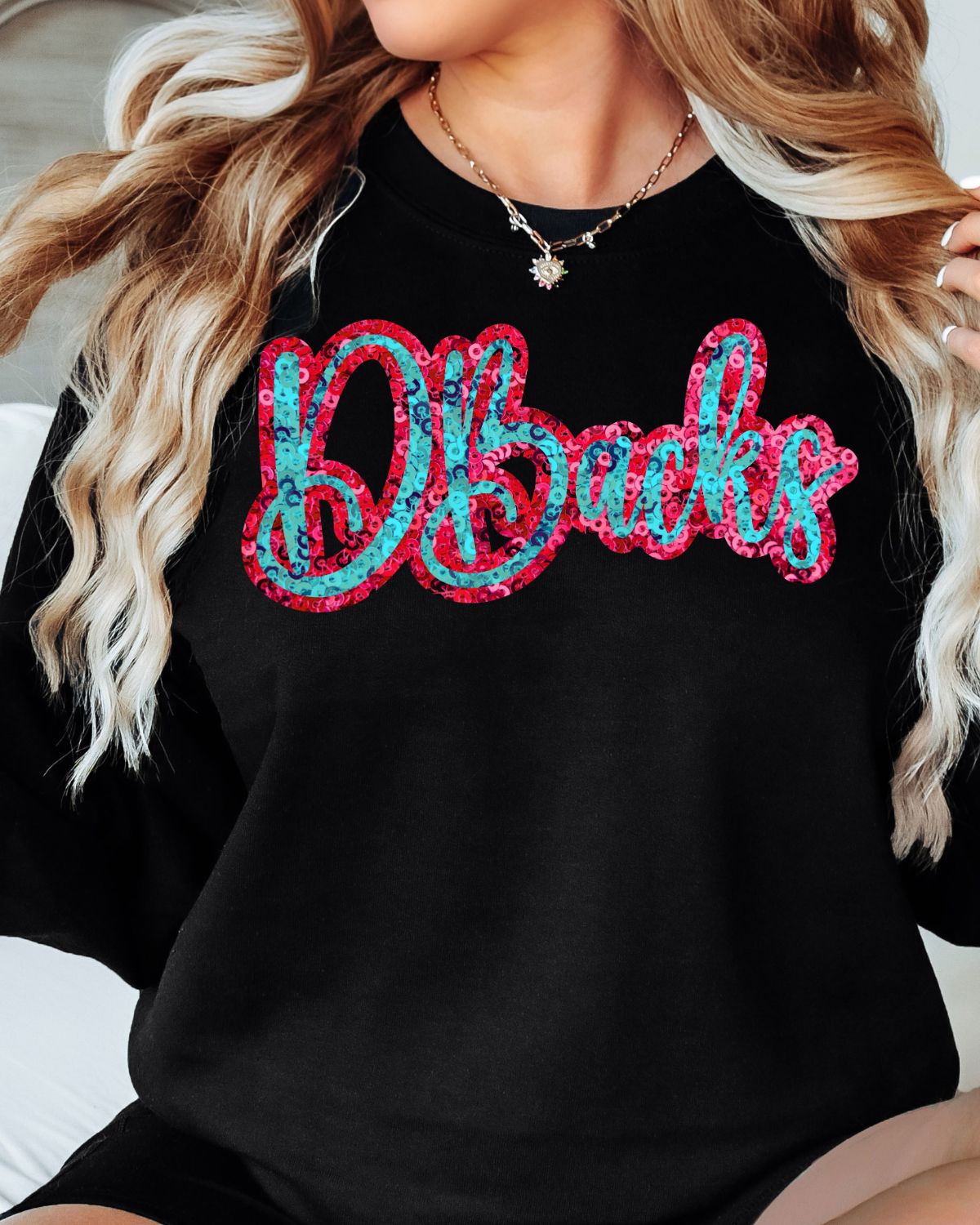 DBacks Faux Sequin Script DTF Transfer