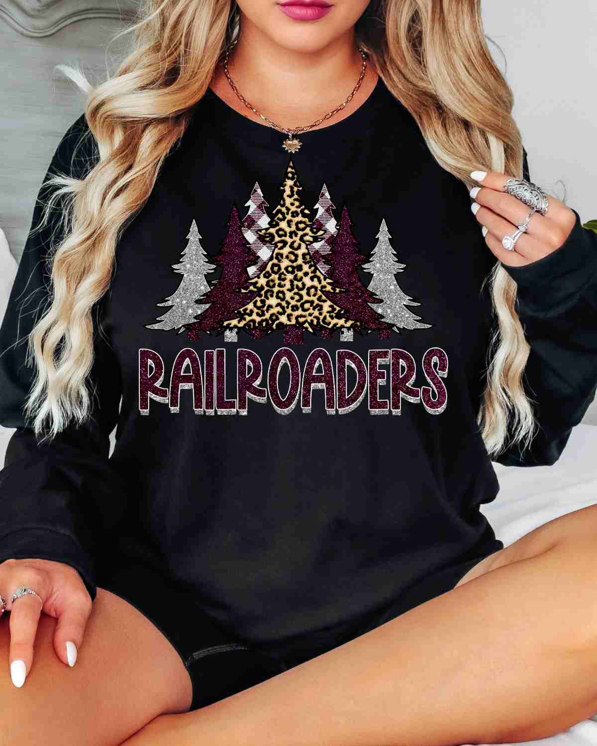 Railroaders Christmas Trees DTF Transfer