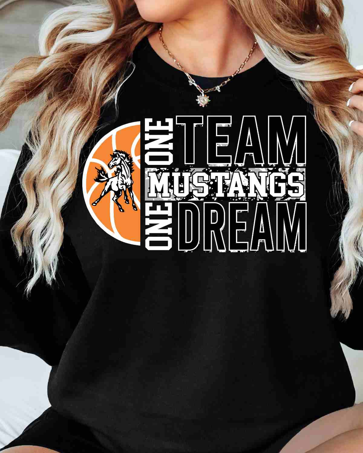 One Team One Dream Mustangs Basketball DTF Transfer