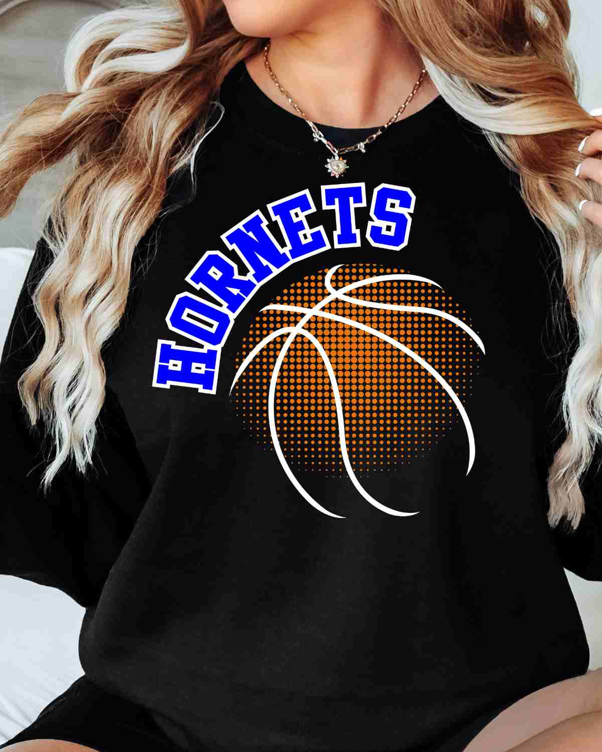 Hornets Basketball Halftone DTF Transfer