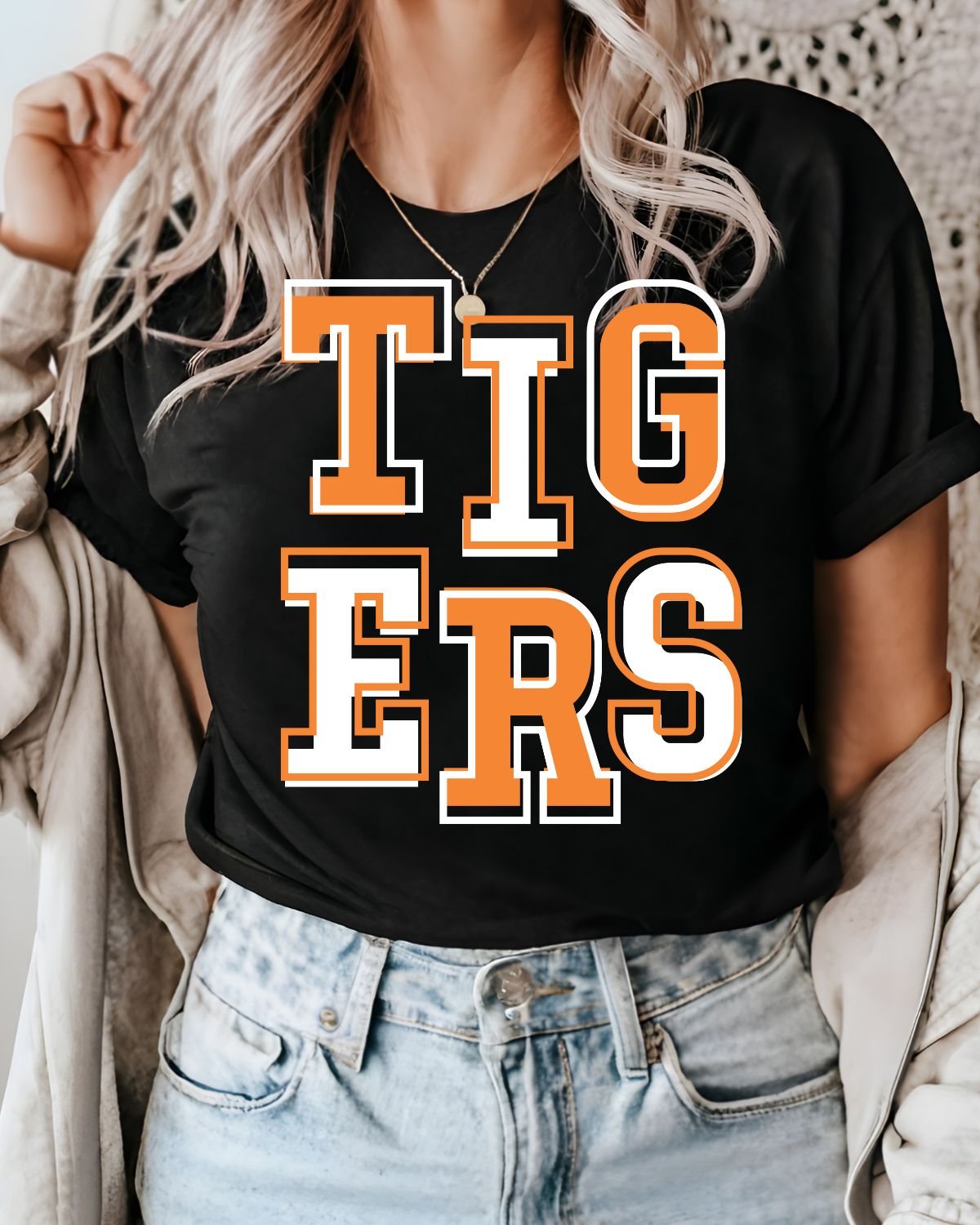 Tigers Offset Letters DTF Transfer