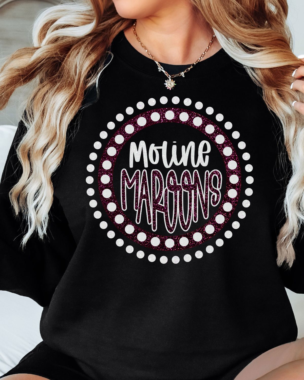 Moline Maroons Spirit Circle Dot DTF Transfer