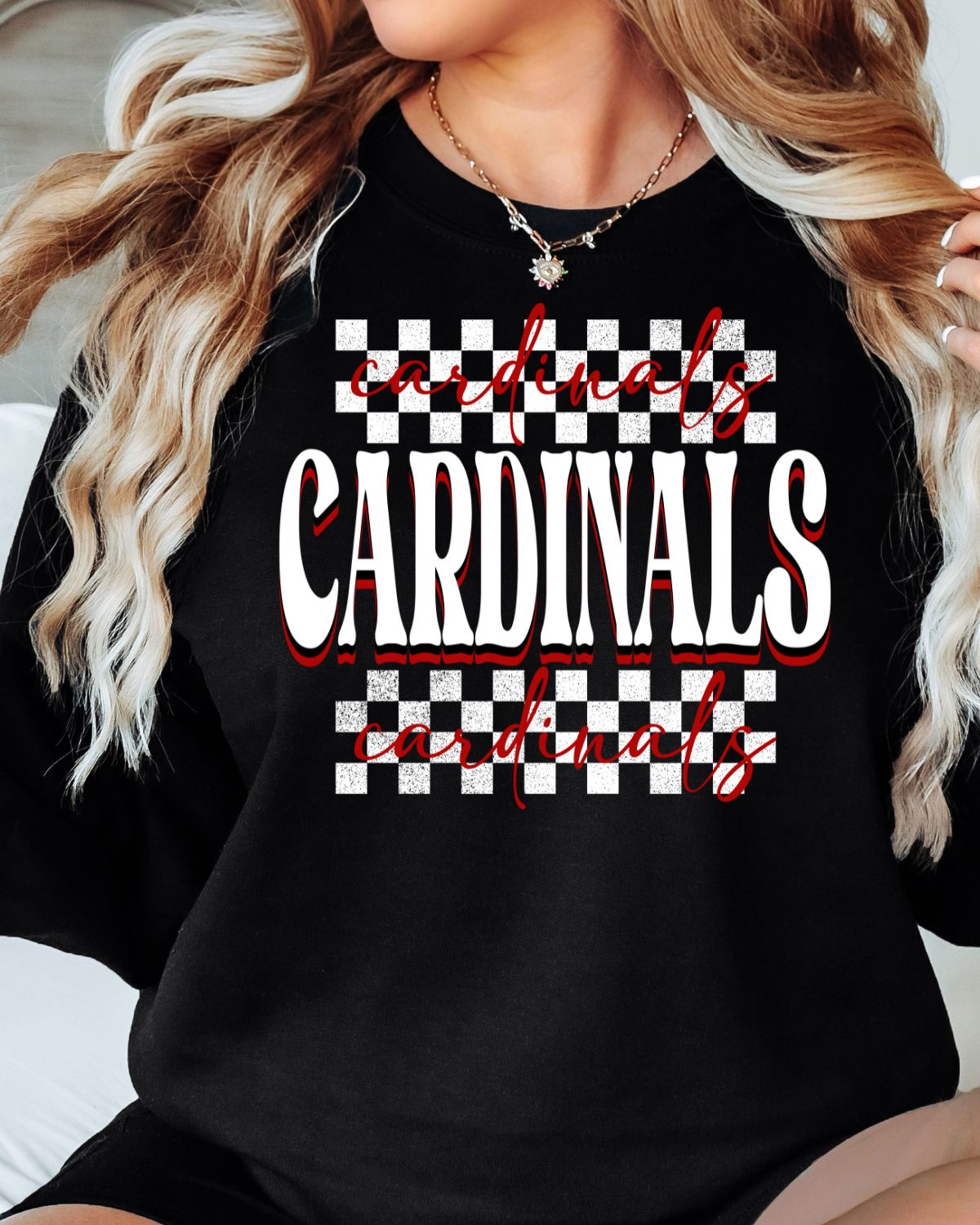 Cardinals Checkered DTF Transfer