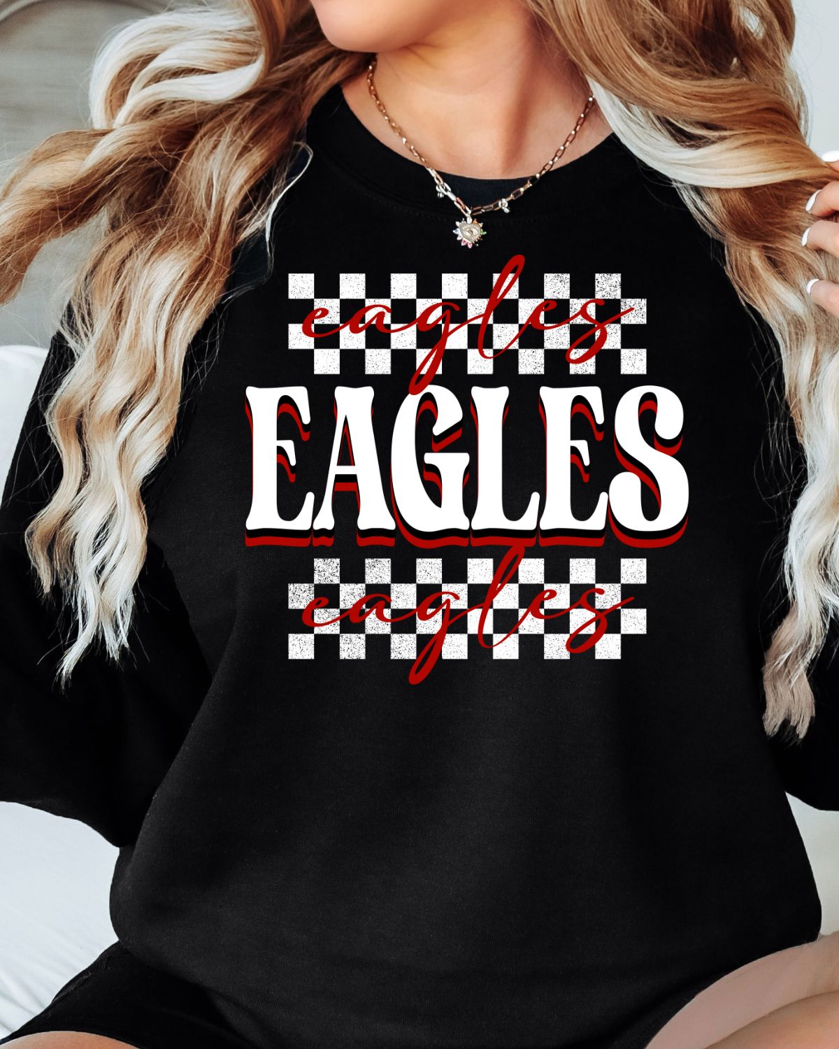 Eagles Checkered DTF Transfer,  rusticgracecompany.com