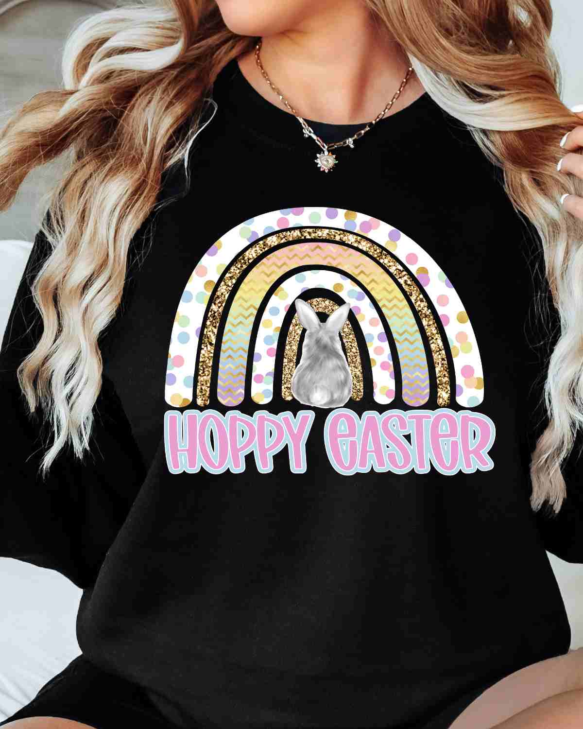 Hoppy Easter Rainbow Transfer