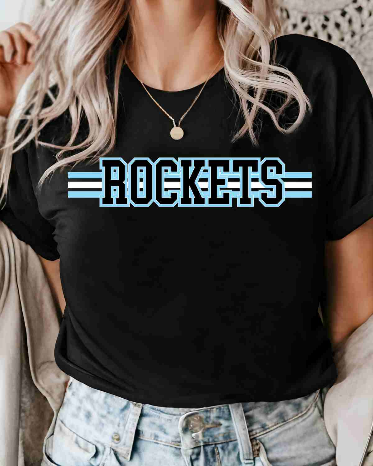 Rockets Word with Lines DTF Transfer