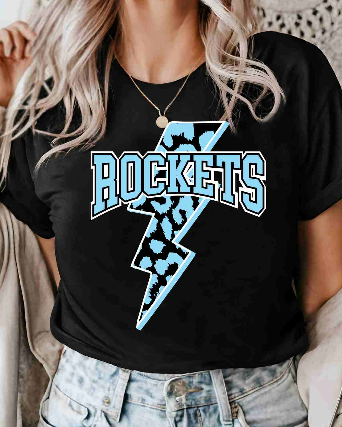 Rockets Lightning Bolt DTF Transfer