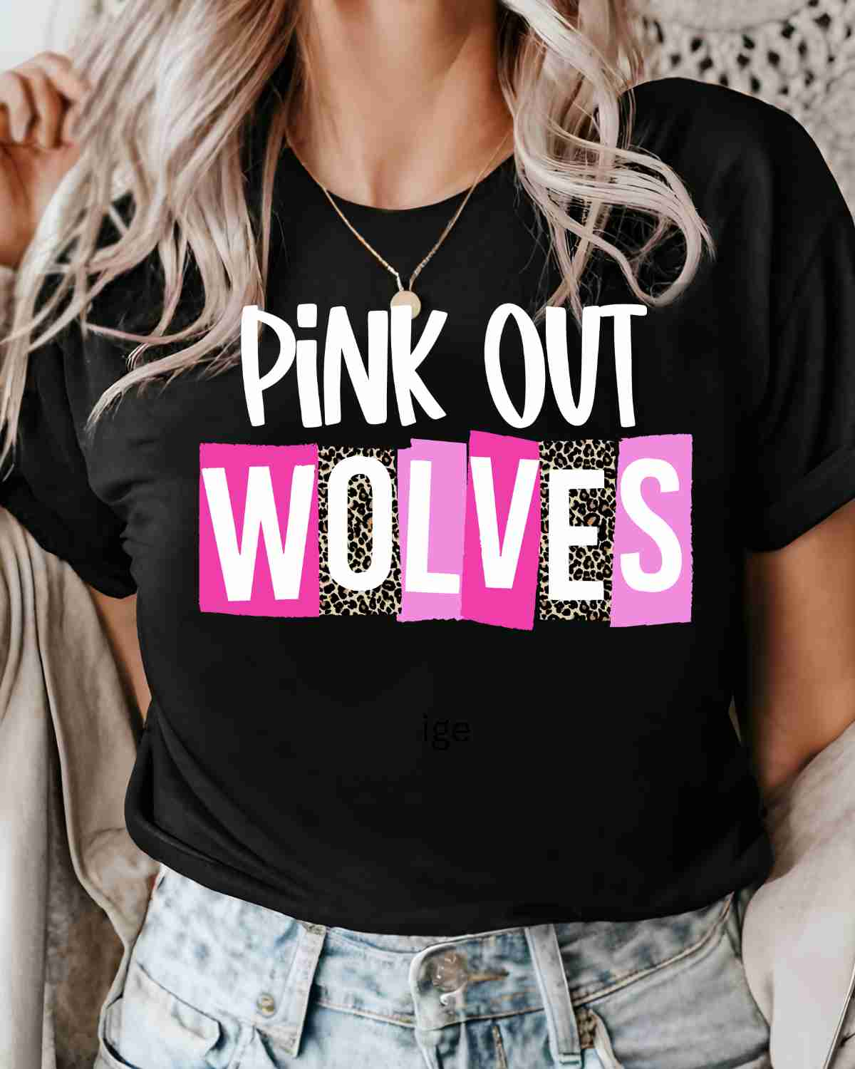 Pink Out Wolves DTF Transfer