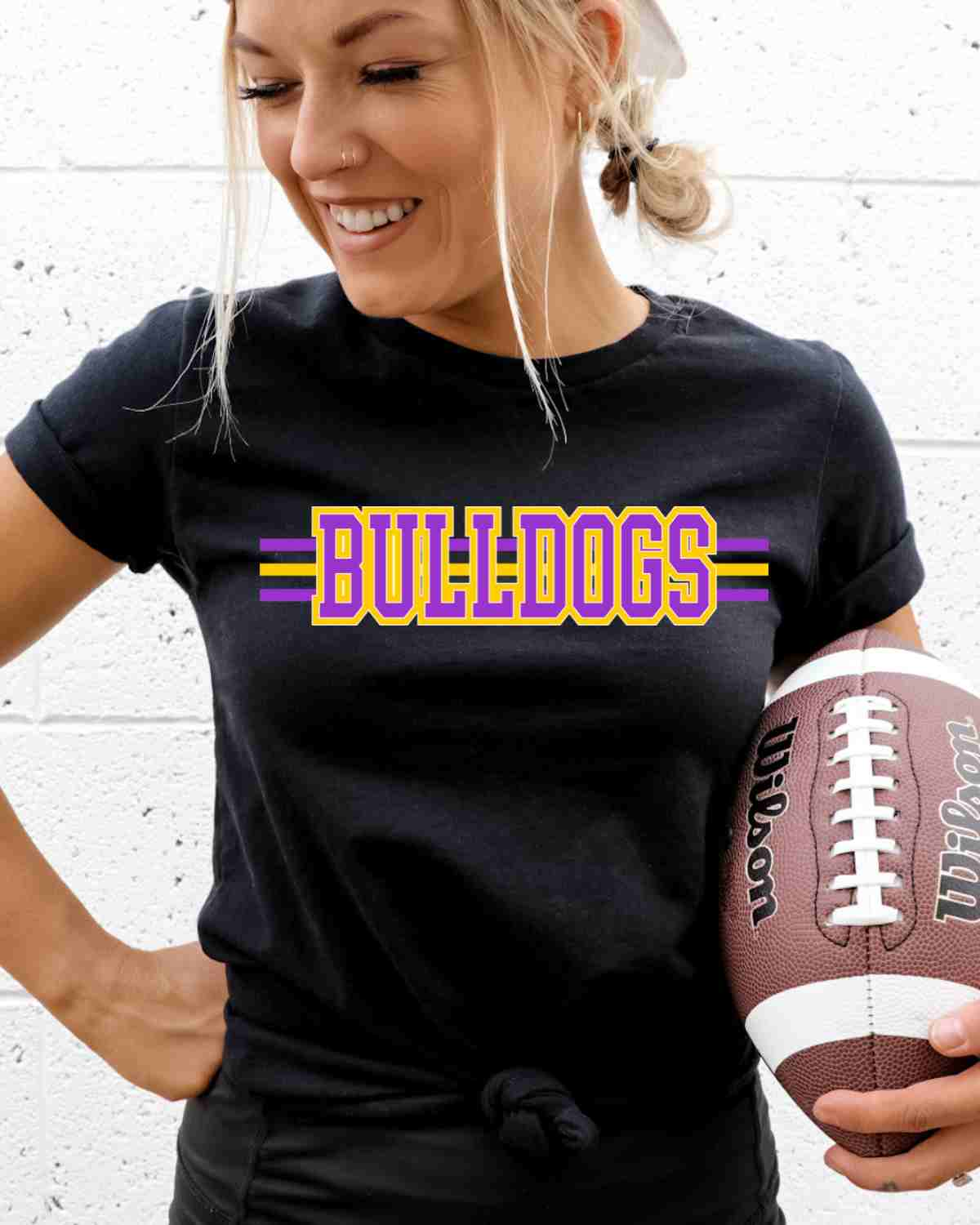 Bulldogs with Three Lines Word DTF Transfer