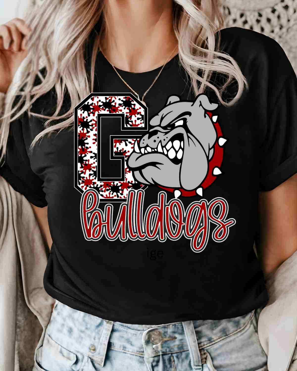 Go Bulldogs Splatter DTF Transfer