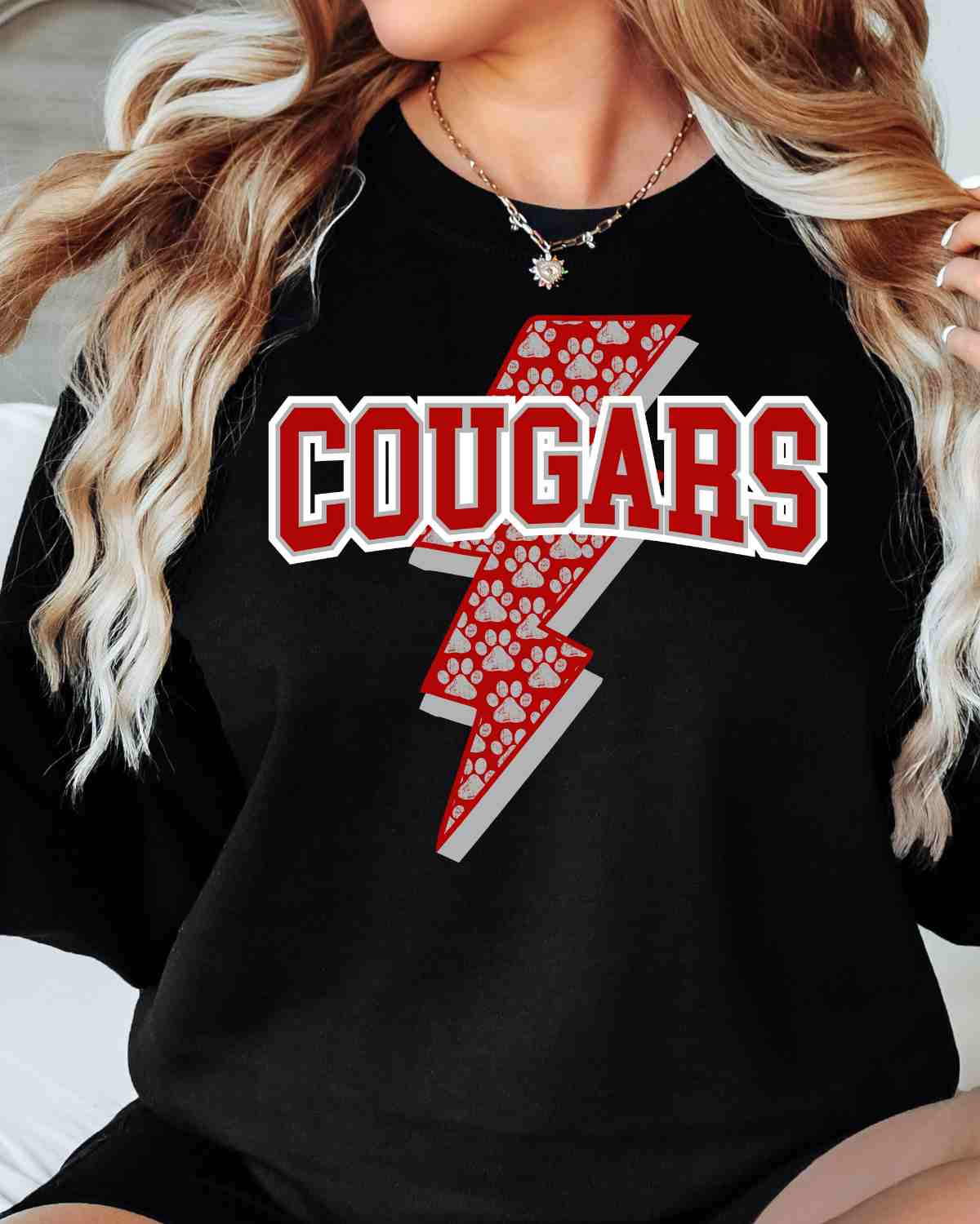 Cougars Lightning Bolt DTF Transfer